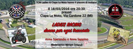 Ladies Racing, venerdì 18 da Ciapa La Moto Ladies Racing, venerdì 18 da Ciapa La Moto